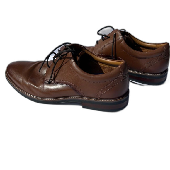 Nunn Bush - Men's Centro Flex Plain Toe Leather Oxford Cognac - Size 12 D